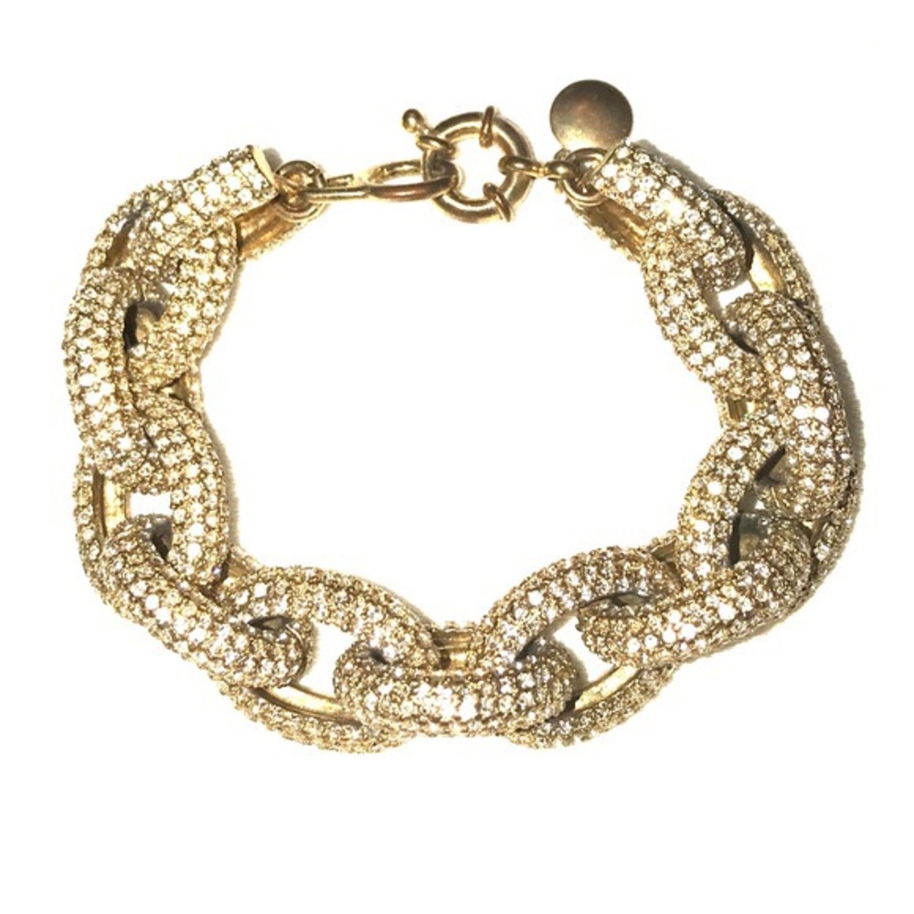Large Rhinestone Chain Link Bracelet - Picture 3 of 9